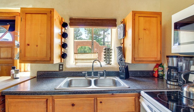 Secluded Ramah Cottage: Patios & Outdoor Fireplace