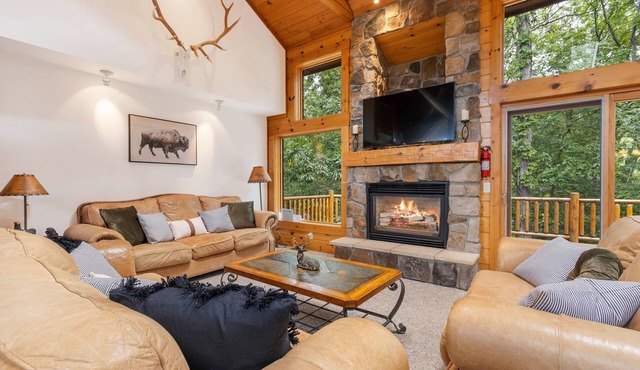 Secluded Spacious Cabin with Large Bedrooms and Huge Deck & Hot Tub