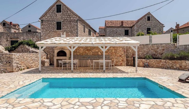 Secluded stone villa with private pool on peaceful Solta Island
