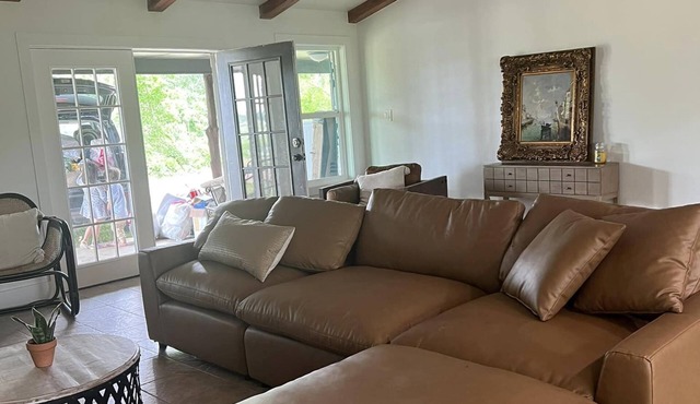 Secluded Texas oasis on 82 acres, our rustic retreat offers a private pond