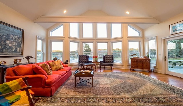 Secluded Waterfront Property on 3 acres with swimming pool and dock.