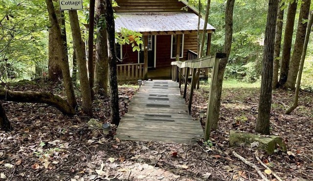 Secluded Woodland Cabin Rental with Hot Tub in Yadkin Valley Wine Region