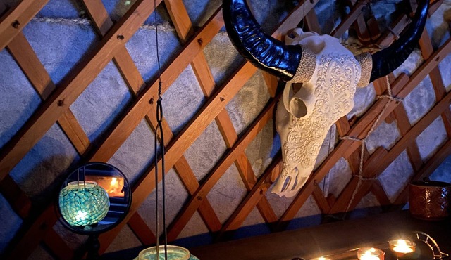 Secluded yurt down by the river