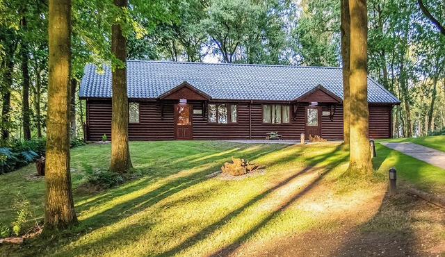 Semi-detached lodge with modern styling features.