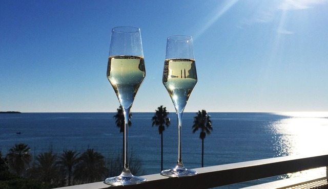 Sensational sea view, at the foot of the beaches and the port of Cannes