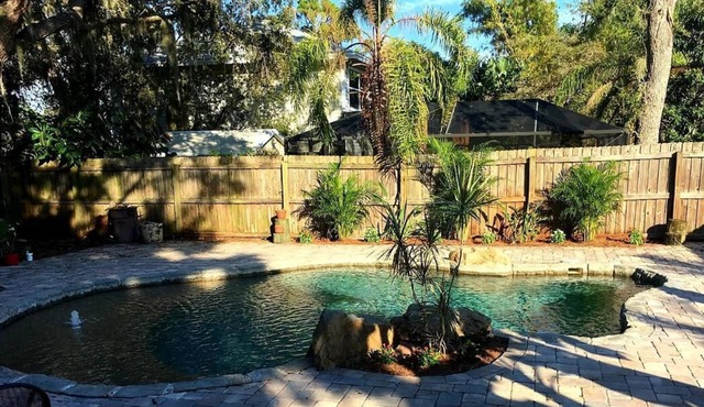 Serene and peaceful newly updated beach home with custom lagoon pool !!