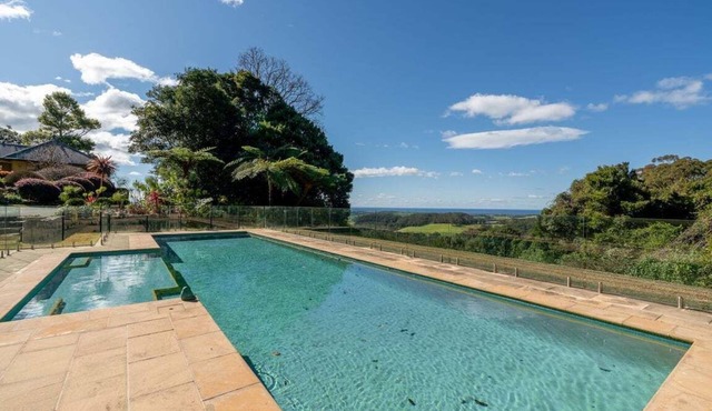 Serene luxury home with tranquil views on mountain tops