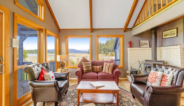 Serene Sandlake Bayfront Home with WiFi & Private Hot Tub - Dogs Welcome