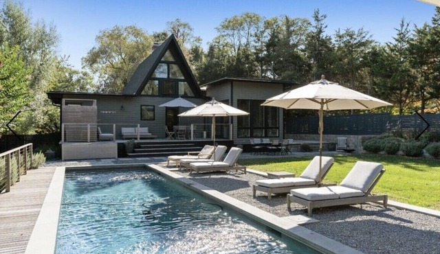 Serene vibes with natural sunlight and tranquil salt water pool.