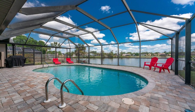 Serine and peaceful luxury waterfront heated pool villa with amazing views.