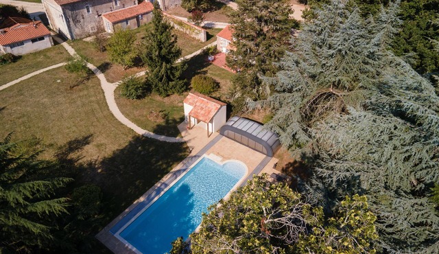Set of three character houses with heated indoor swimming pool