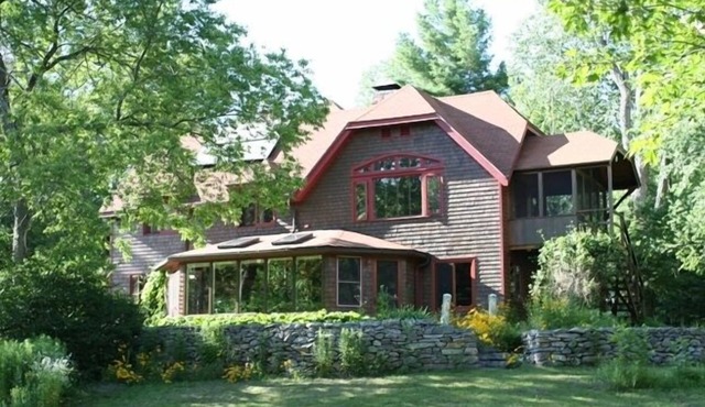 Shingle style, Timber Frame, Berkshire Cottage beside babbling brook