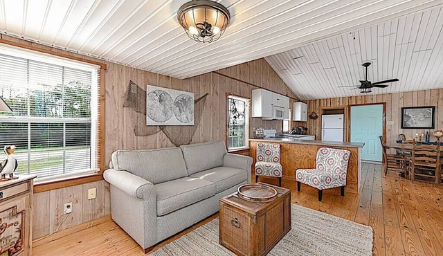 Shipwrecked Shack Waterfront House Boat on Land