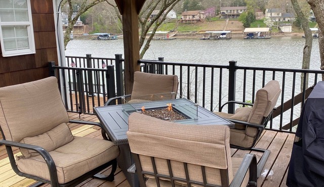 Single level home in a gentle, quiet , deep water cove at Lake of the Ozarks .
