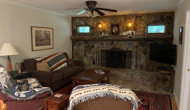 Sits across from lake burton. Some of the best hiking, fishing, hunting.