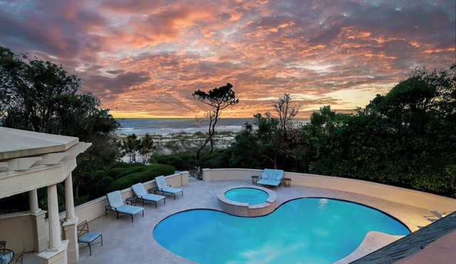 Six Bedroom Direct Oceanfront Home in Sea Pines with a Private Pool & Spa!