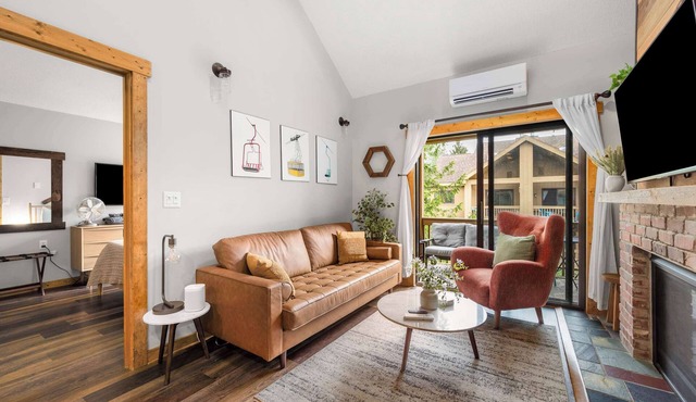 Ski-in/out Condo, King Bed + Fireplace