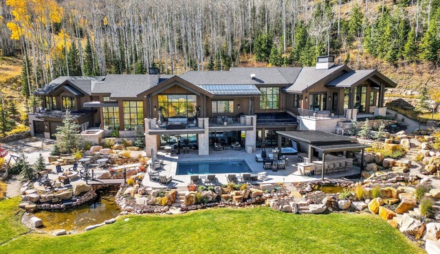 Ski in out secluded mountain sanctuary with private pool, hot tub, game room