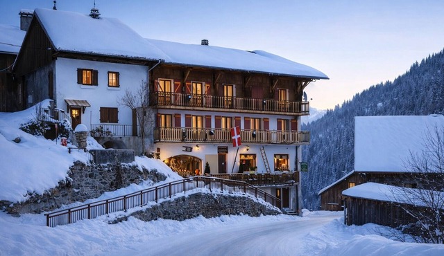 Ski-in/ski-out historical chalet for up to 15 guests in the French Alps