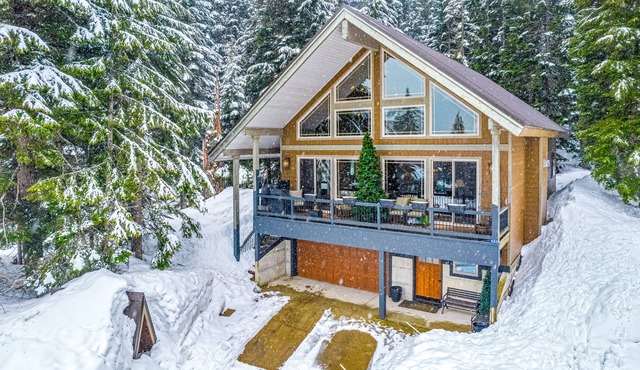 Ski-in/ski-out cabin with mountain-view deck, fireplace- walk to lifts