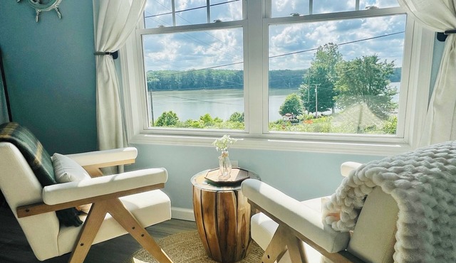 SKY Parlor sunrise and sunset views overlooking the river