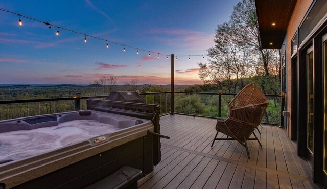 Skyline Serenity | Hot Tub, Panoramic Views, King Bed in PA Wilds