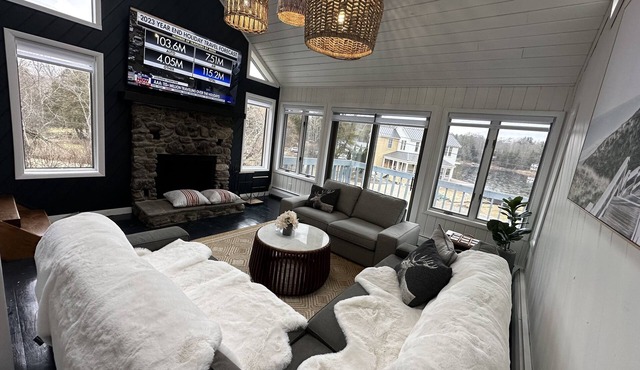Sleek Butternut Ski Chalet Lakefront with Hot Tub & Sauna Near Great Barrington