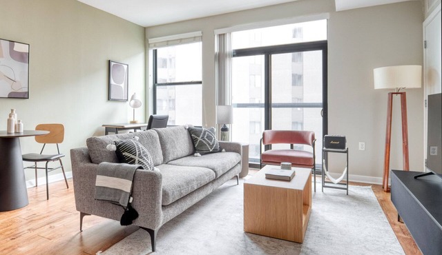 Sleek Mount Vernon 1BR w/Gym, Roof & W/D, near Metro, by Blueground