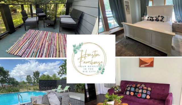 Sleeps 10! NRG/Med Cntr 4/2 Houston Farmhouse w/POOL, balcony, HUGE lvng room.