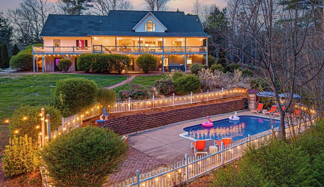 Sleeps 24 | Newly Renovated Luxe Home near Asheville | Pool, Hot Tub, Theater & Games!