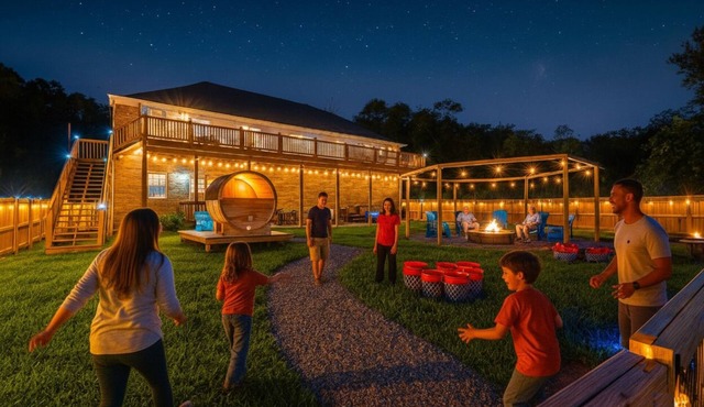 Sleeps18,7500SF,Themed Spaces,Creek,Bourbon Trial,Hot Tub,Sauna,Luxe Amenities