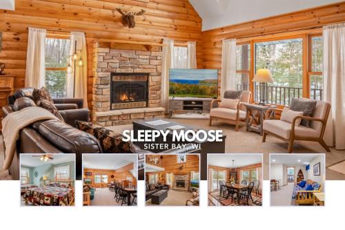 Sleepy Moose - New! Log Cabin in Sister Bay, Dogs and Near Beach