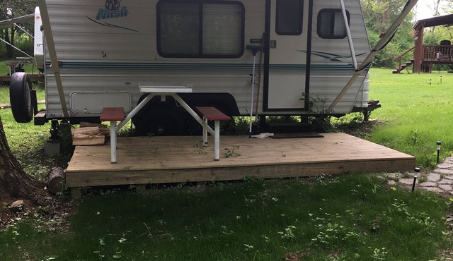 Small camper in the country