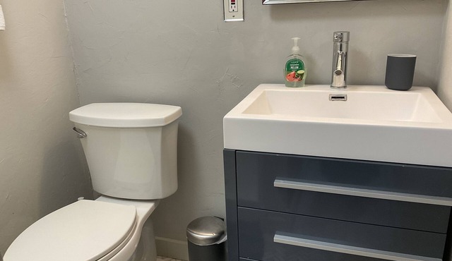 Small efficiency loft apt in back of duplex 3 story townhouse. No shared spaces.
