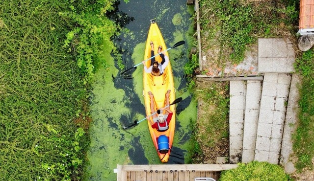 Small house by the water with canoe/kayak