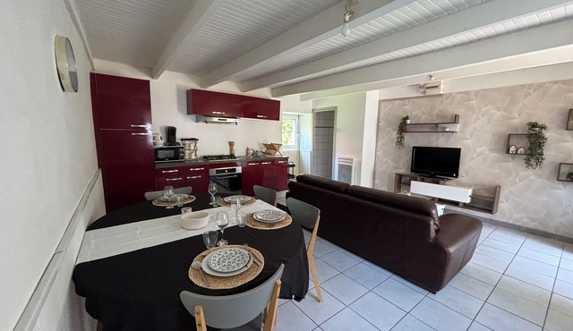 Small, quiet house in the countryside with a large garden.