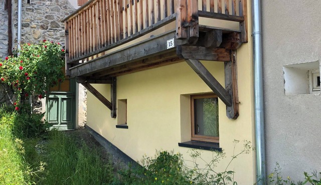 Small restored house in the mountains in an old hamlet