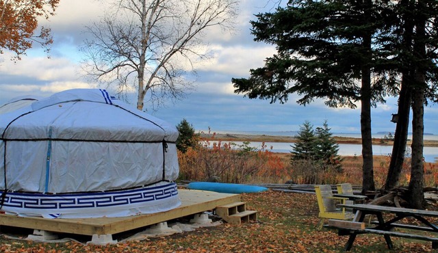 Small sky blue yurt