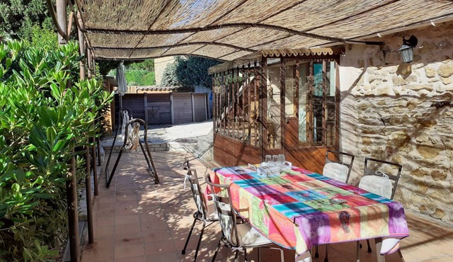 Small stone house located in a picturesque Provencal village