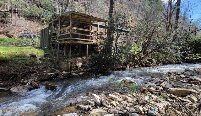 Smoky Mountain Tiny Cabin On Bold Stream With Private Hot Tub