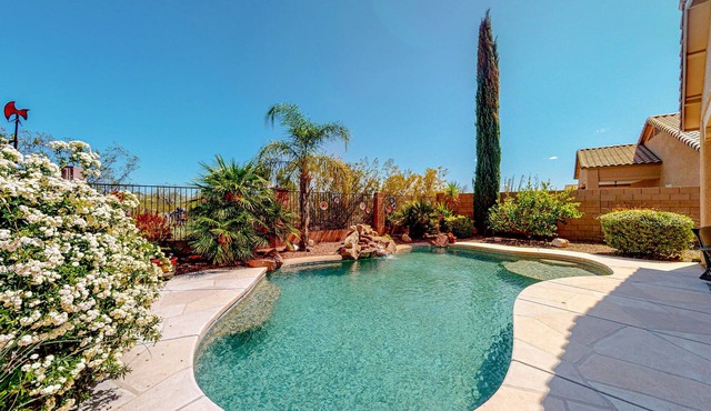 Snowbird-friendly home with WiFi, central AC, enclosed yard, pool, and patio