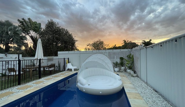 So close to the sand with a pool!