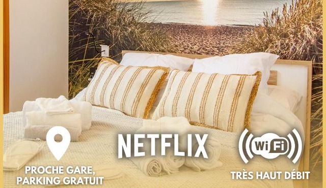 Soleil d'Été - Netflix & Wifi - Balcon - Climatisation - Parking Gratuit - check-in 24H24 - Emplacement Vélos - GoodMarning