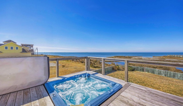 Soundfront Dog Friendly Hatteras Home w/Hot Tub, Fenced Yard, and Water Views