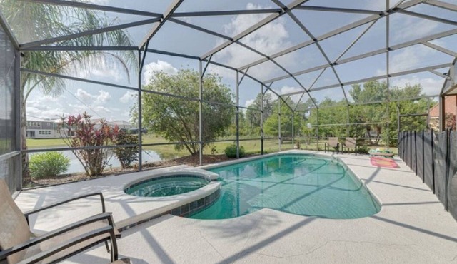 South Facing Pool and Spa on Water Conservation Area in Gated Community