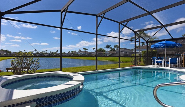 South‑facing private pool/spa for all‑day sunshine. Equipped interior games room
