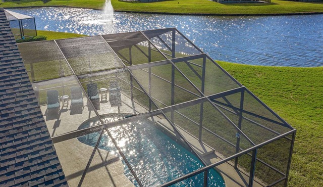 South facing private pool villa, gated community lake views from deck!
