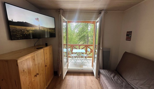 South-facing studio with direct runway access sleeps 4 Vallée Blanche residence