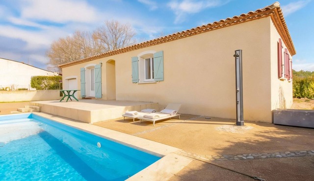 South-facing villa with a private pool