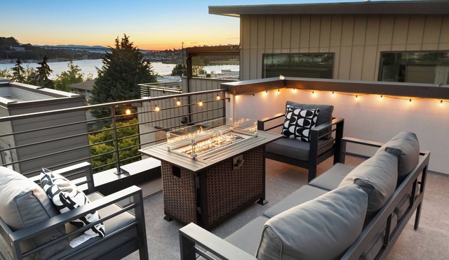 Space Needle, Water, Mountain and City Views